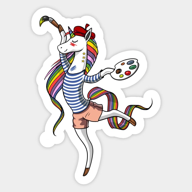 Unicorn Painting Artist Sticker by underheaven